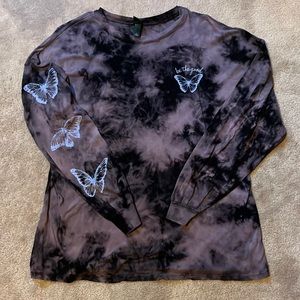 Wild Fable Grey TieDye Butterfly Shirt